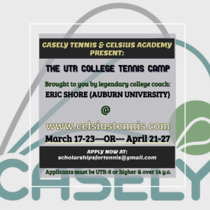 Spring college tennis camp
